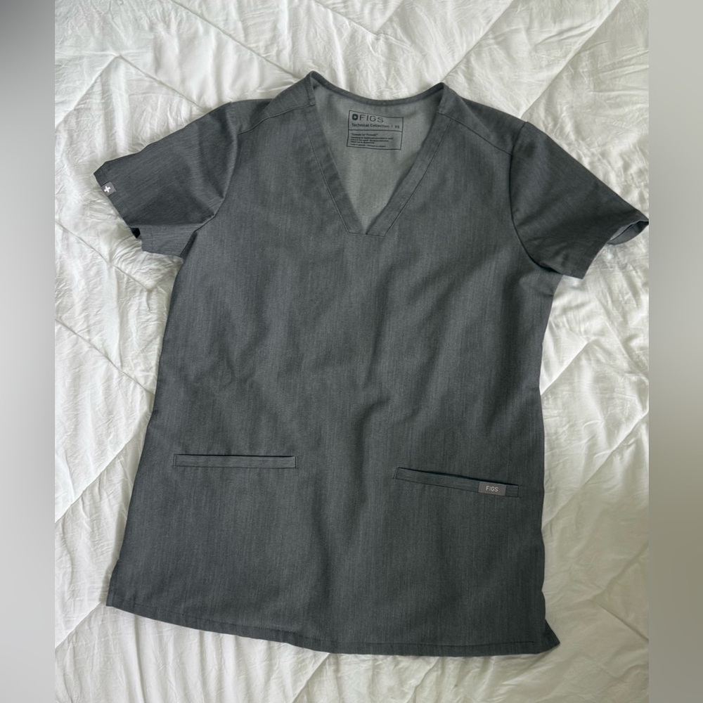 FIGS Gray Scrub Top